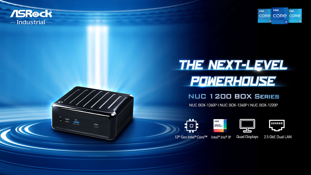 ASRock Industrial NUC BOX-1260P Fanned Barebone, Include ASRock Industrial NUC BOX-1260P Fanned Barebone, Include